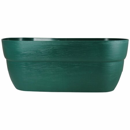BLOOMERS Railing Planter with Drainage Holes, 24in Weatherproof Resin Planter, Hunter Green 2443-1